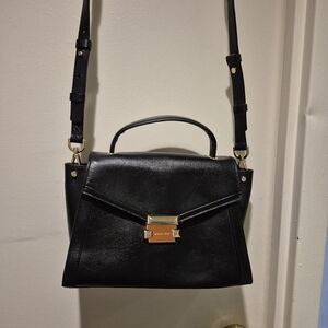 Micheal Kors Whitney Leather Satchel With Gold Hardware
